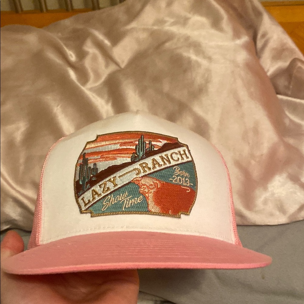 Lazy Ranch Pink and White Trucker Hat
